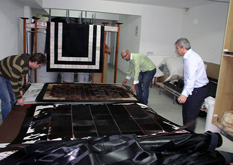 Preparing rugs for delivery