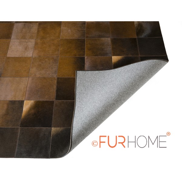 20x20 Diagonal Brown rug, back side view
