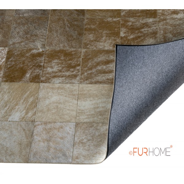 20x20 medium brown brindle rug, back side view