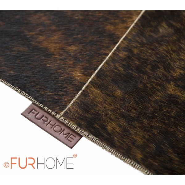 20x20 tri-tone brown brindle rug, closer look of the pattern