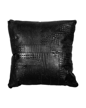 Leather Floor Cushion Black croco puzzle G-515