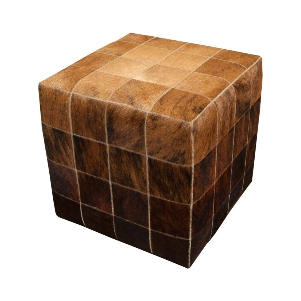 Cowhide cube cover  beige - medium brown - dark brown - pony skin