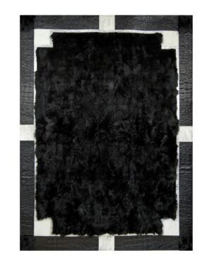 Fur Carpet Sofia Nero Toscani Black/White/Silver k-157