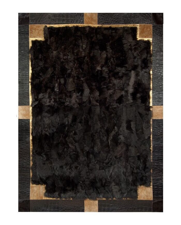 Fur rug Sofia TestaDiMoro Toscani Brown/Gold k-1115