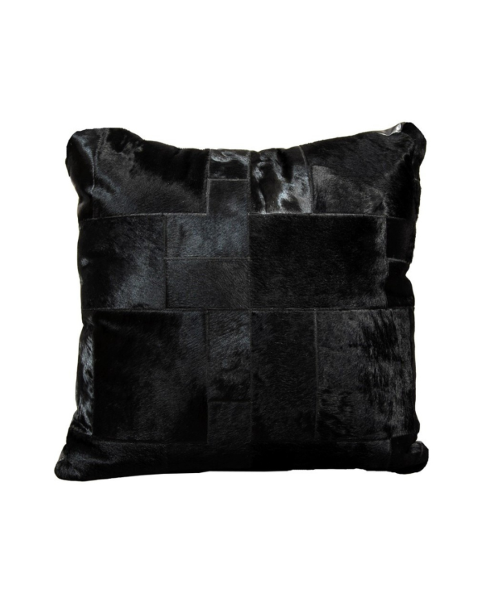 Cowhide Cushion Black Puzzle G-512