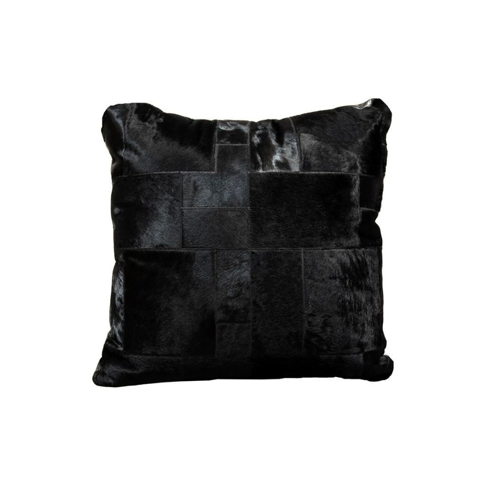 Cowhide Cushion Black Puzzle G-512