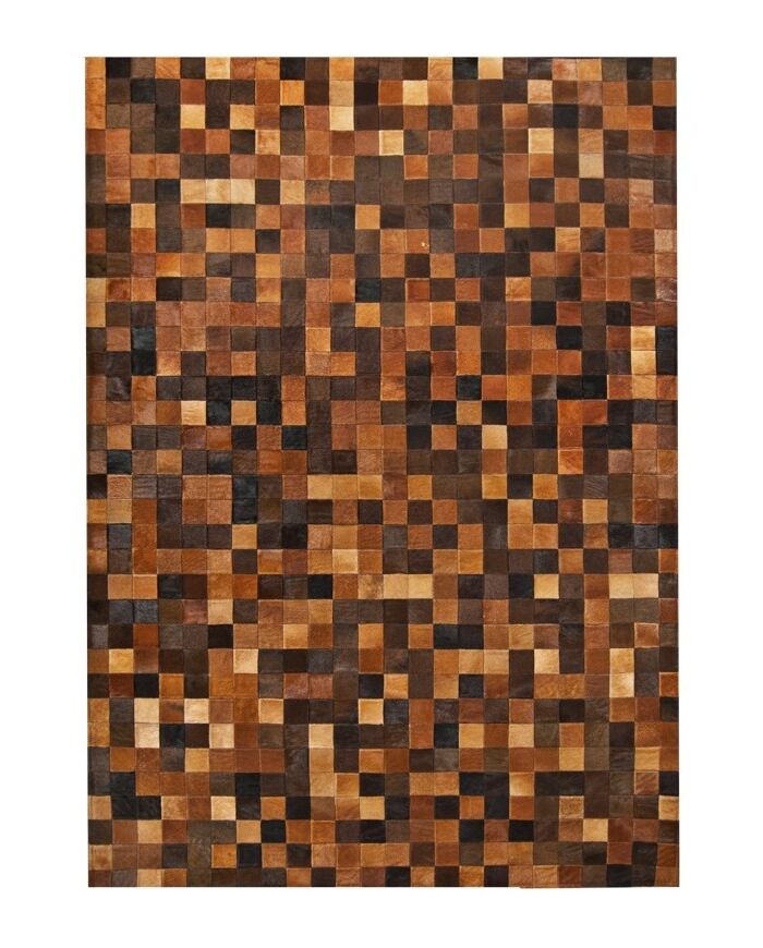 Patchwork Cowhide rug k-1584 mosaik multicolour brown