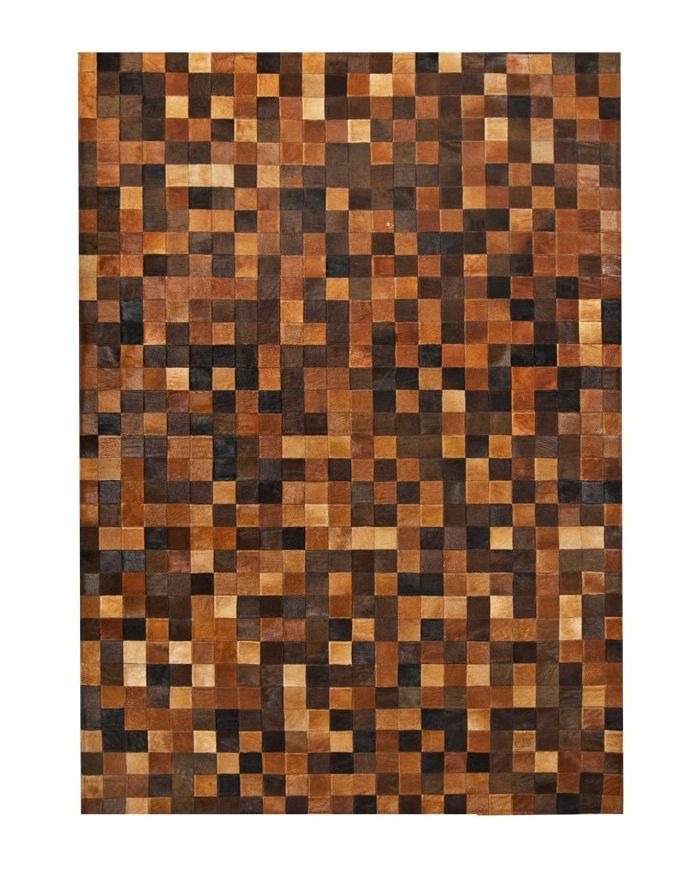 Patchwork Cowhide rug k-1584 mosaik multicolour brown