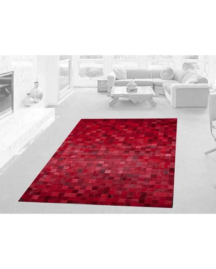 Leather Carpet K-1596 Red Mosaic K-1596