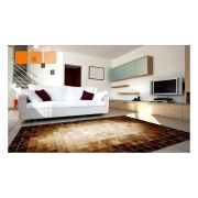Patchwork cowhide rug k-1687 mosaik beige-brown