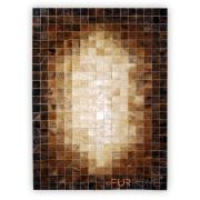 Patchwork cowhide rug k-1687 mosaik beige-brown