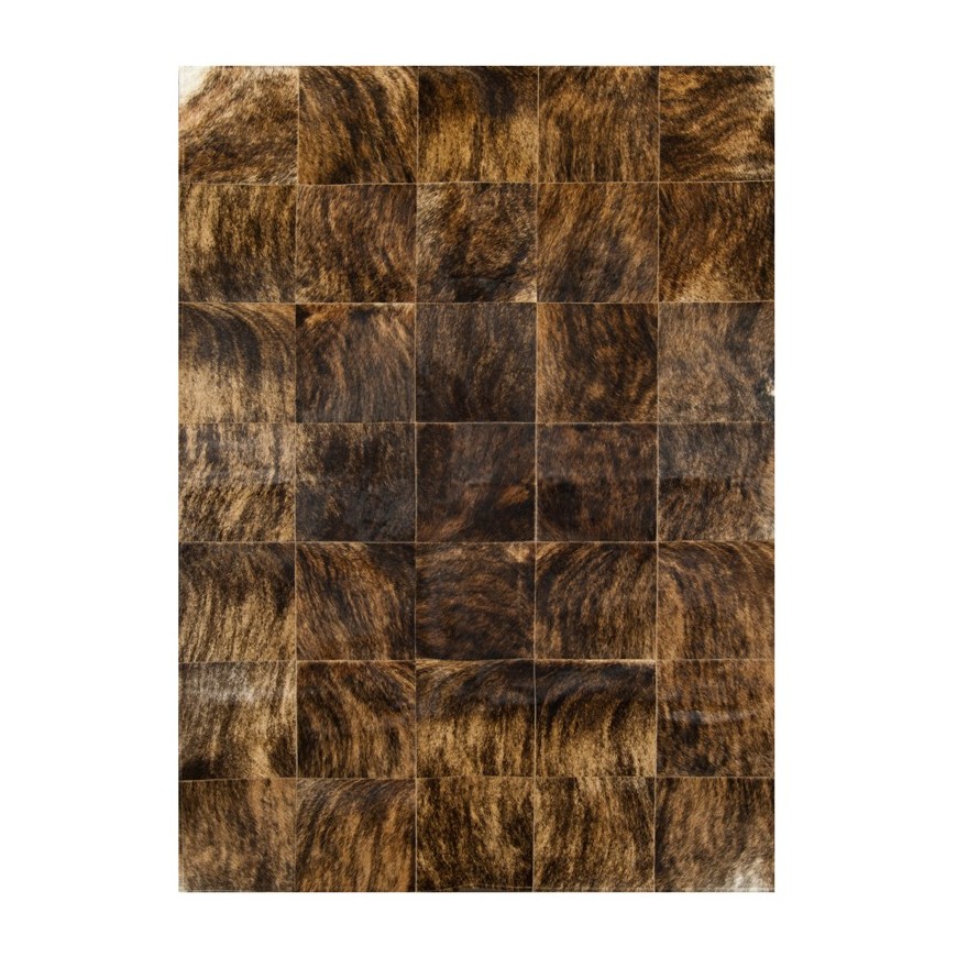 Patchwork Cowhide rug k-6775-1 medium brown