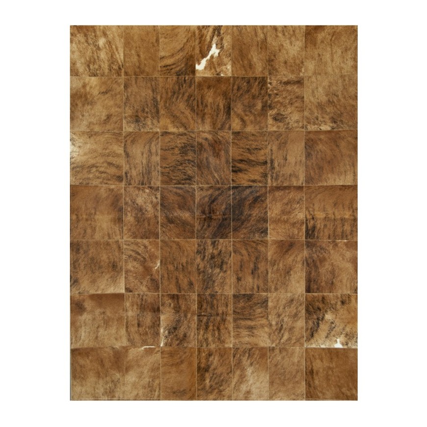 Patchwork Cowhide rug k-67821 medium brown