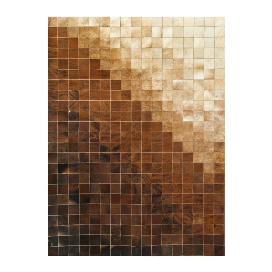 Δερμάτινο Χαλί Gradient Καφέ/Μπεζ Mosaic k-663