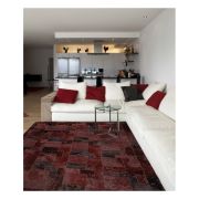 Modern Leather Carpet Bordeaux Puzzle with Spots K-138