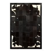 Patchwork cowhide rug  black brown white k-1701