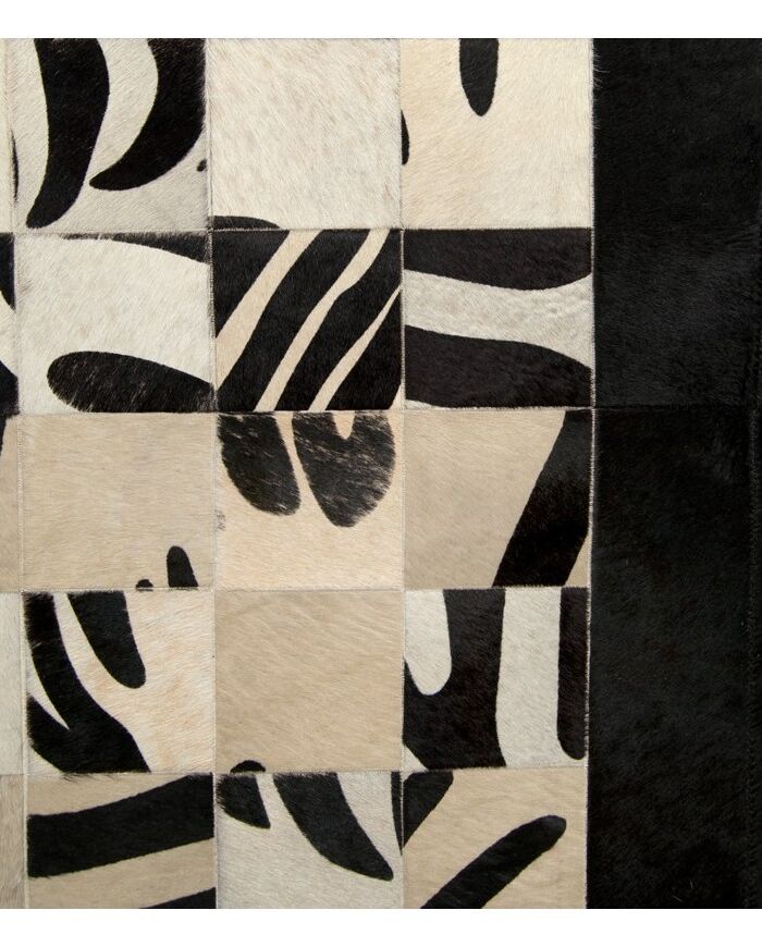 Patchwork cowhide rug k-1672 mosaik zebrone black-white