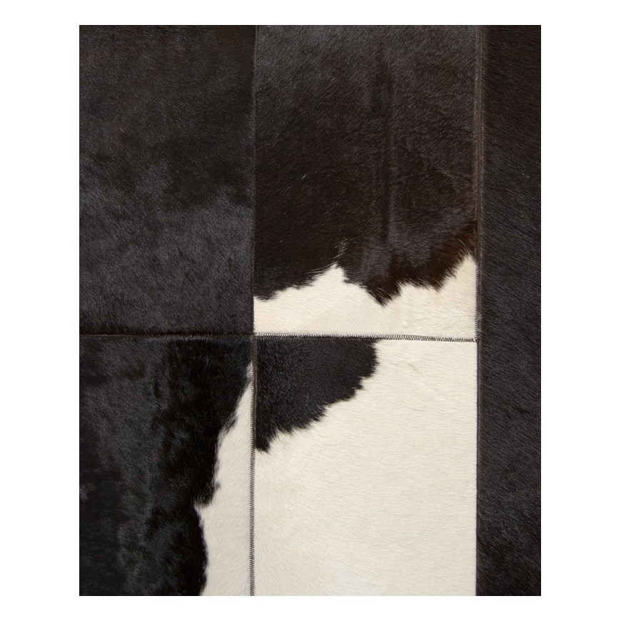 Patchwork cowhide rug k-1699 black-brown-white