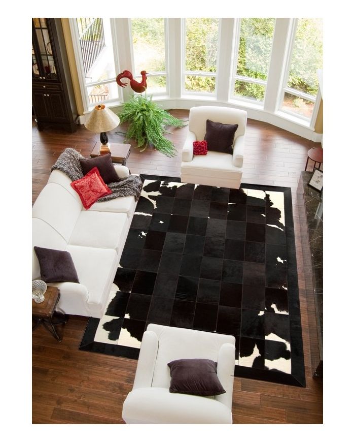 Leather Cow rug Country Chic k-1701