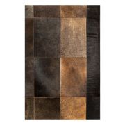 Patchwork cowhide rug k-1703 redish tobaco leaves