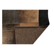 Patchwork cowhide rug k-1703 redish tobaco leaves