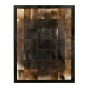 Patchwork cowhide rug k-1703 redish tobaco leaves