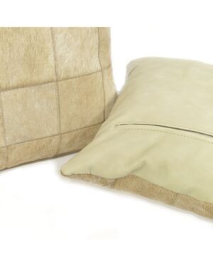 Leather Pillow Mosaic Pillow Open Beige G-503