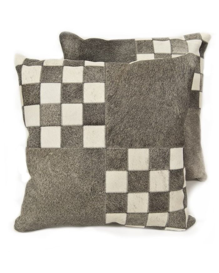 Cowhide cushion penin light grey G-509