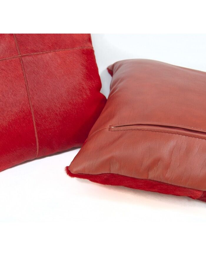 Cowhide cushion -rosso G-504
