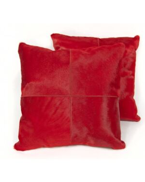 Cowhide cushion -rosso G-504