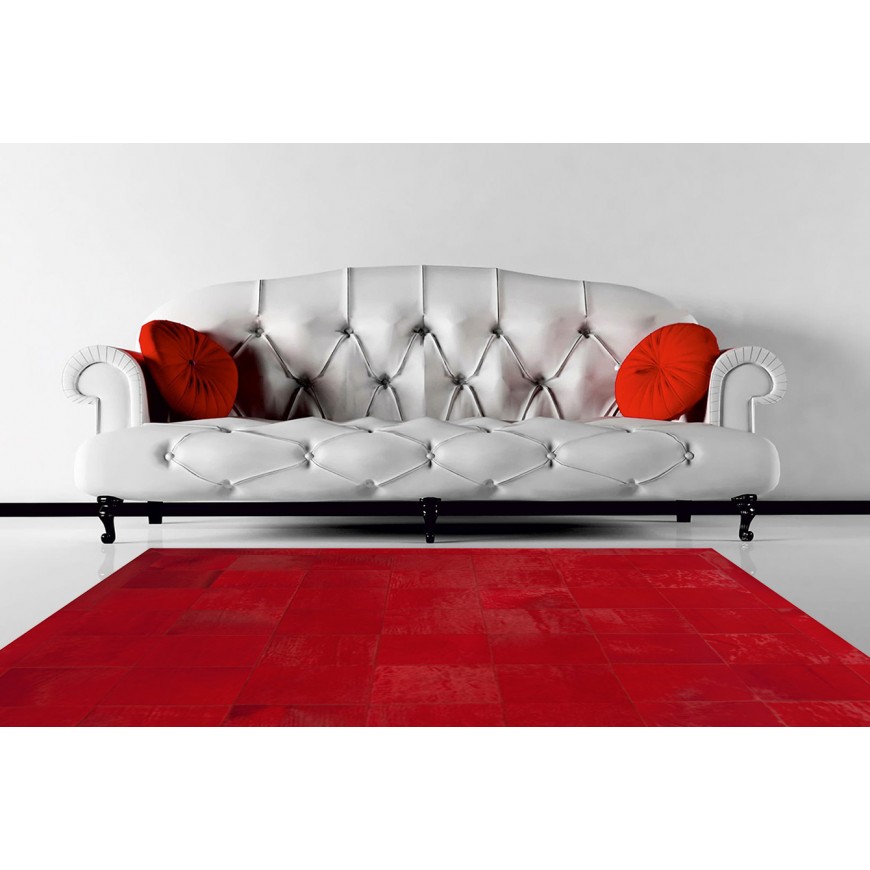 Cowhide Rug Red (rosso) with frame k-134