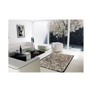 Fur rug k-1733 fox grey frame black