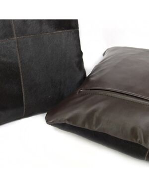 Cowhide cushion dark brown - testa di moro G-501
