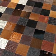 Δερμάτινο Χαλί Multicolor Καφέ Mosaic k-1675