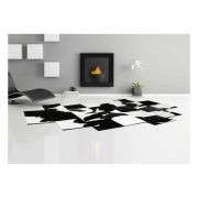 Patchwork Cowhide Rug pixel black-white k-140