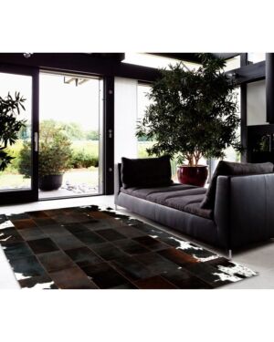 Patchwork cowhide rug k-130 redish