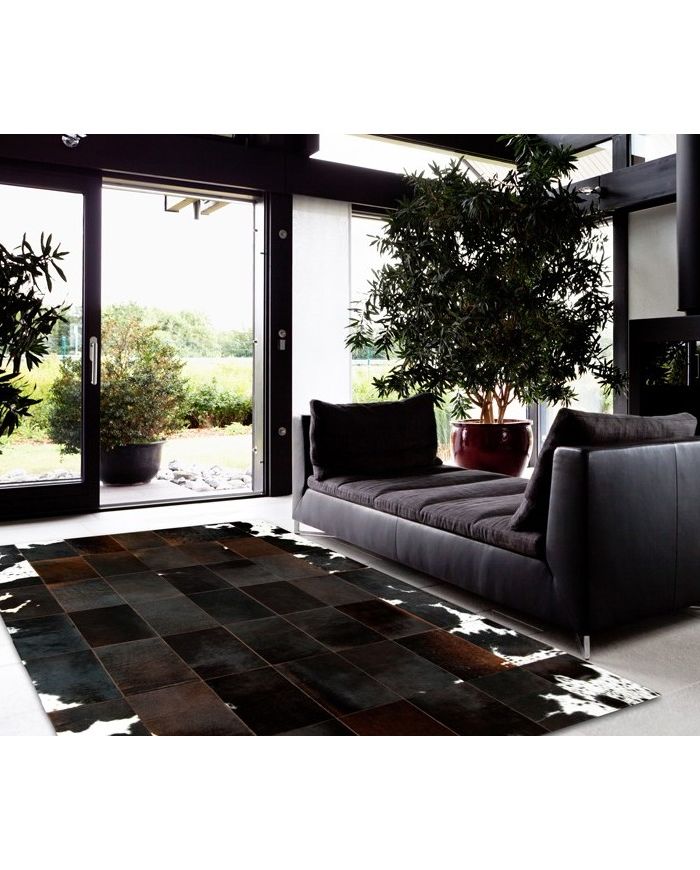 Patchwork cowhide rug k-130 redish