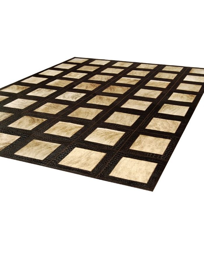 Leather Carpet K-148 Classic & Modern Beige/Brown