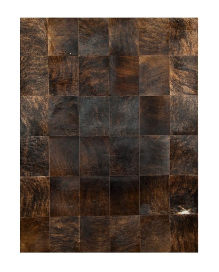 Patchwork Cowhide rug k-150-1 dark brown