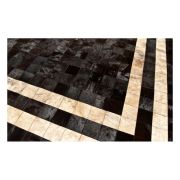 Patchwork Cowhide Rug k-1773 Mosaik Testa di Moro horsy double line - light beige