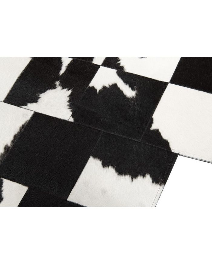 Patchwork Cowhide Rug pixel black-white k-140