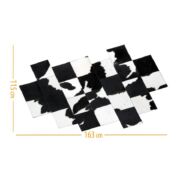 Δερμάτινο Χαλί patchwork Pixel Μαύρο & Άσπρο K-140