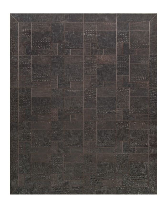 Patchwork leather rug k-1677 croco testa di moro puzzle