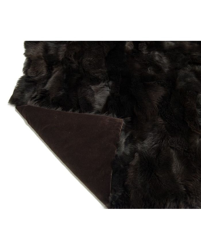 Fur plaid - throw - blanket  toscana dark brown k-323