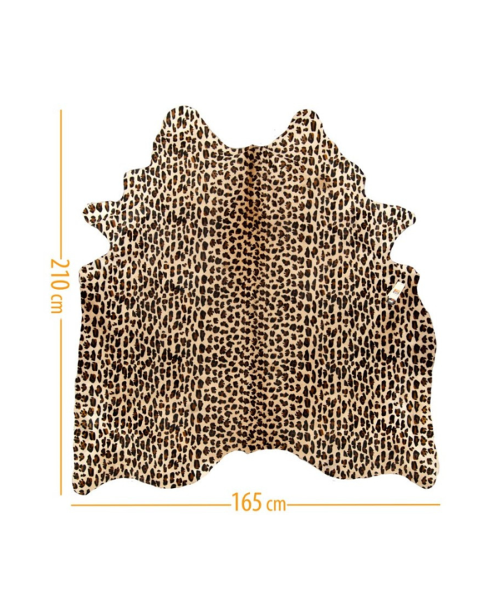 Cowhide D-018 Leopard 2 in Schwarz auf hellem Beige