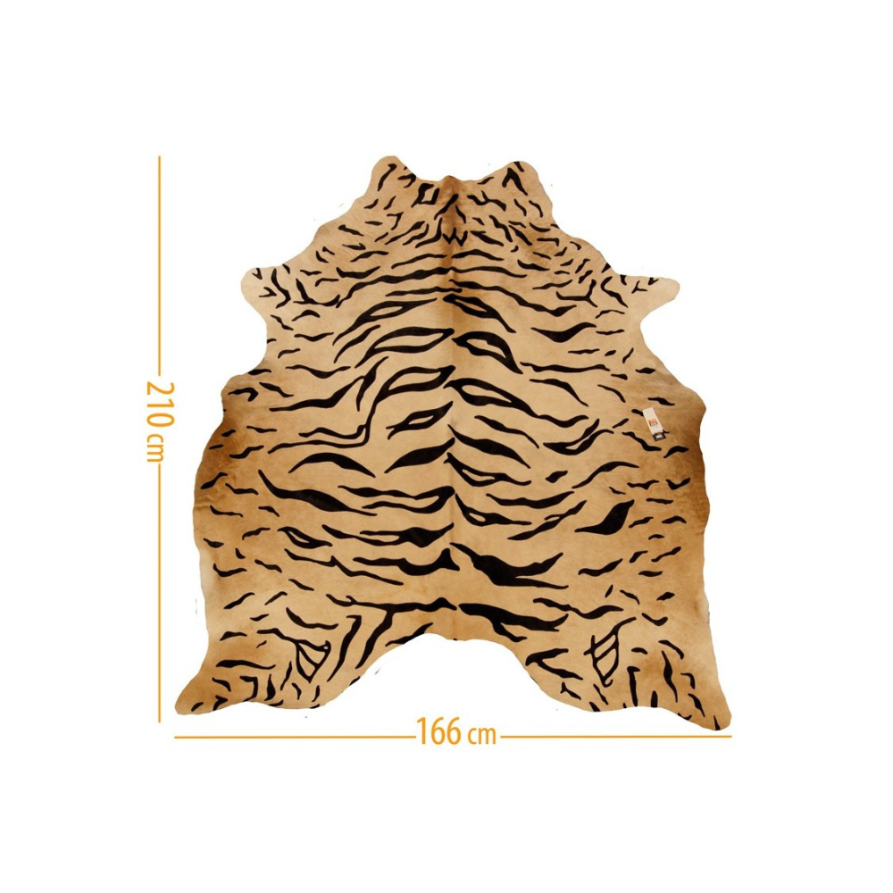 Χαλί δέρμα αγελάδας D-019 με animal print τίγρη | FUR HOME
