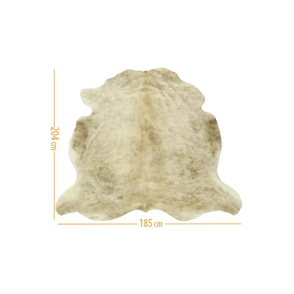 Cowhide D-046 Cowhide Leather Beige with Grey Ribbeds