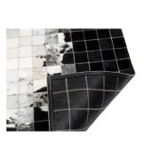 Patchwork-Kuhfellteppich K-1809 Mosaik Weiß-Schwarz