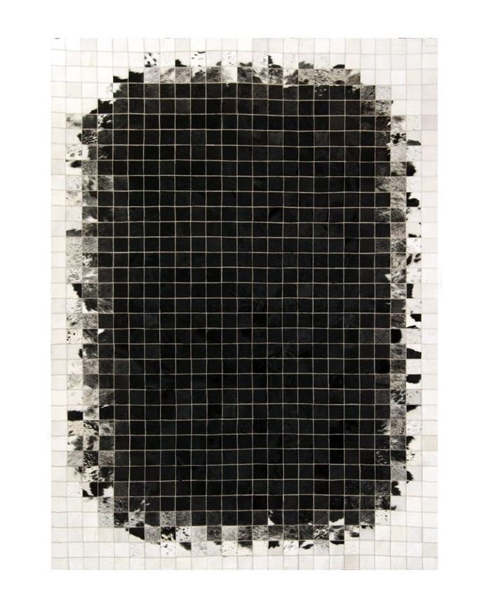 Patchwork cowhide rug k-1810 mosaik black-white