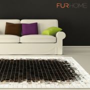 Patchwork cowhide rug k-1811 mosaik black-brown-white